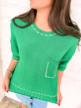 Load image into Gallery viewer, Stitch Your Way Green Top