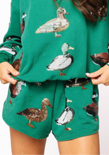 Load image into Gallery viewer, Queen Of Sparkles Dark Green Duck Shorts