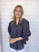 Load image into Gallery viewer, Show You Care Gray Rhinestone Top