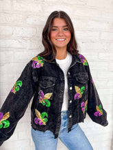 Load image into Gallery viewer, Mardi Gras Mambo Black Corduroy Jacket