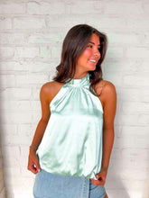 Load image into Gallery viewer, From The View Light Sage Halter Top