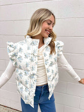 Load image into Gallery viewer, Before You Notice Blue Floral Cream Vest