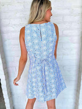 Load image into Gallery viewer, Scallop Sass Blue Dress