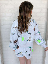 Load image into Gallery viewer, Queen Of Sparkles Grey Multi Travel Icon Sweatshirt