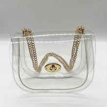 Load image into Gallery viewer, Clear &amp; Gold Crossbody Purse