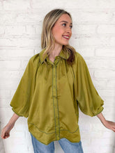 Load image into Gallery viewer, Enough Talking Olive Top