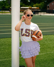 Load image into Gallery viewer, Queen Of Sparkles LSU Gray Jewel Letter Top