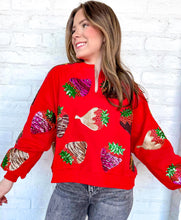 Load image into Gallery viewer, Queen Of Sparkles Red Chocolate Covered Strawberries Sweatshirt