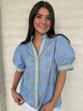 Load image into Gallery viewer, Season In Bloom Blue Top