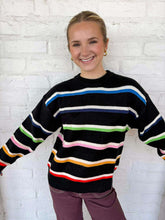 Load image into Gallery viewer, THML Stripe Love Black Sweater