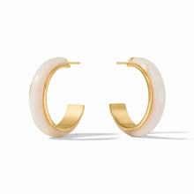 Load image into Gallery viewer, Carnaby Hoop Gold And Ivory Acrylic Medium