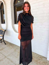 Load image into Gallery viewer, The Diagonal Style Black Mesh Dress