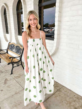 Load image into Gallery viewer, Spotted You Green Polka Dot Maxi Dress