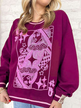Load image into Gallery viewer, Queen Of Sparkles Maroon &amp; Pink Logo Sweatshirt