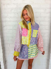 Load image into Gallery viewer, Queen Of Sparkles Multi Sequin Stripe Button Up Top