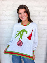 Load image into Gallery viewer, Jordan Amanda Christmas Grinch Hand &amp; Ornament Sweatshirt