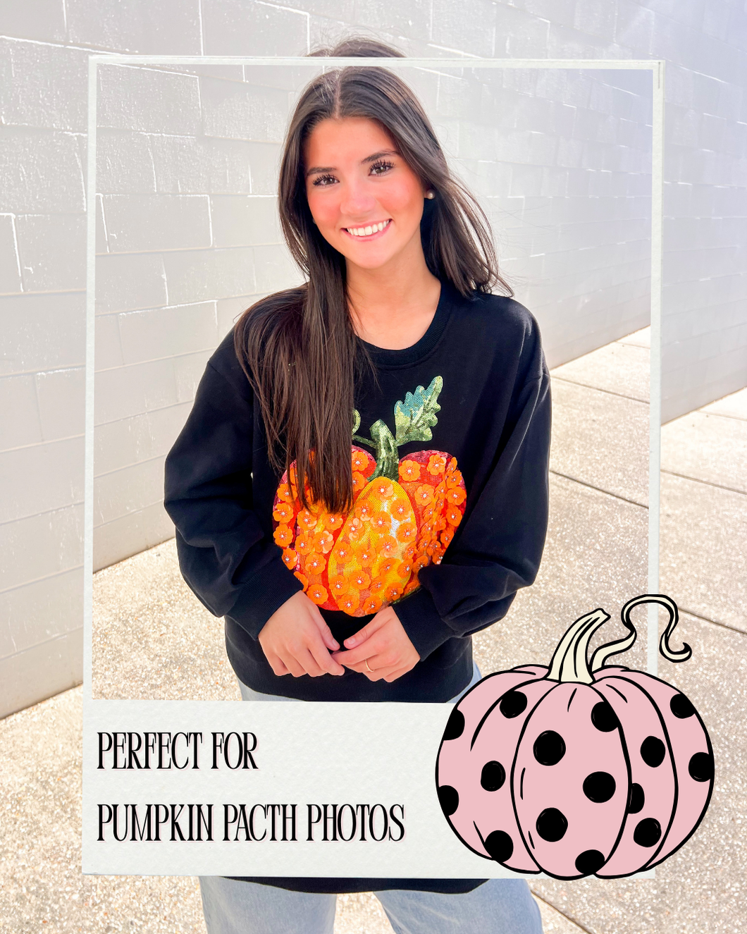 Queen Of Sparkles Black And Orange Pumpkin Flower Sweatshirt