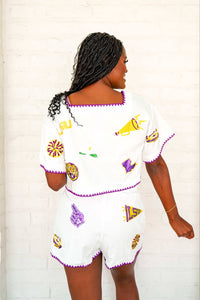 Queen Of Sparkles LSU White Icon Top