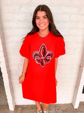 Load image into Gallery viewer, Jordan Amanda Fleur De Lis Red Dress