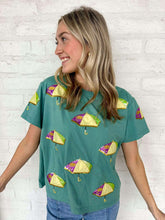 Load image into Gallery viewer, Mardi Gras Scattered Umbrellas Shirt (front &amp; back)