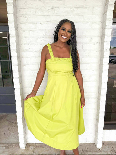 Simple Joy Chartreuse Dress