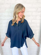 Load image into Gallery viewer, Easy For The Road Navy Top