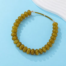 Load image into Gallery viewer, Chunky Olive Beaded Swirl Necklace