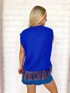 Queen Of Sparkles Florida Gators Feather Bottom Sweater Tank