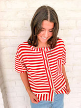 Load image into Gallery viewer, The Good News Red Stripe Top