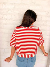 Load image into Gallery viewer, The Good News Red Stripe Top