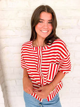 Load image into Gallery viewer, The Good News Red Stripe Top