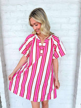 Load image into Gallery viewer, Seasonal Happiness Pink Stripe Dress