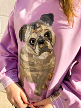 Load image into Gallery viewer, Queen Of Sparkles Light Purple Pug Sweatshirt