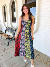 Load image into Gallery viewer, All The Fun Black Multi Jacquard Midi Dress