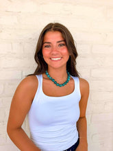 Load image into Gallery viewer, Resin Round Cyan Blue Bead Necklace