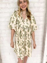 Load image into Gallery viewer, Vineyard View Printed Sage Dress