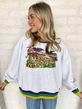 Load image into Gallery viewer, Mardi Gras 3D Sequin Float Sweatshirt