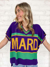 Load image into Gallery viewer, Mardi Gras Varsity Sweater Top