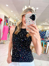 Load image into Gallery viewer, Queen Of Sparkles Black Multi Rhinestone Tank Top