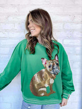 Load image into Gallery viewer, Queen Of Sparkles Green French Bulldog Sweatshirt