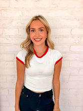 Load image into Gallery viewer, Favorite Tee White &amp; Red