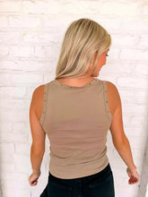 Load image into Gallery viewer, Such A Stud Taupe Scoop Neck Tank