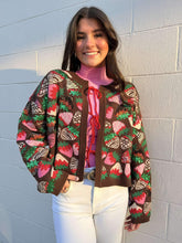 Load image into Gallery viewer, Queen Of Sparkles Brown Multi Chocolate Strawberry Cream Tie Up Sweater