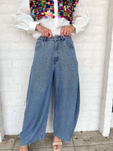 Load image into Gallery viewer, Queen Of Sparkles Denim Rhinestone Barrel Jeans