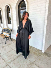 Load image into Gallery viewer, Date Night Black Kimono Maxi Dress