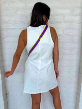 Load image into Gallery viewer, Queen Of Sparkles LSU Crossbody Functioning Purse Tank Dress