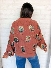 Load image into Gallery viewer, Queen Of Sparkles Rust Rhinestone Scattered Turkey Sweatshirt