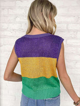 Load image into Gallery viewer, Mardi Gras Sequin Color Block Top
