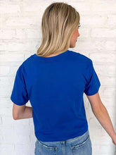 Load image into Gallery viewer, Fill My Cup Cropped Light Navy Tee