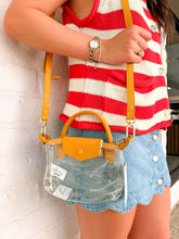 Load image into Gallery viewer, Gladys Clear Mustard Game Day Crossbody Purse